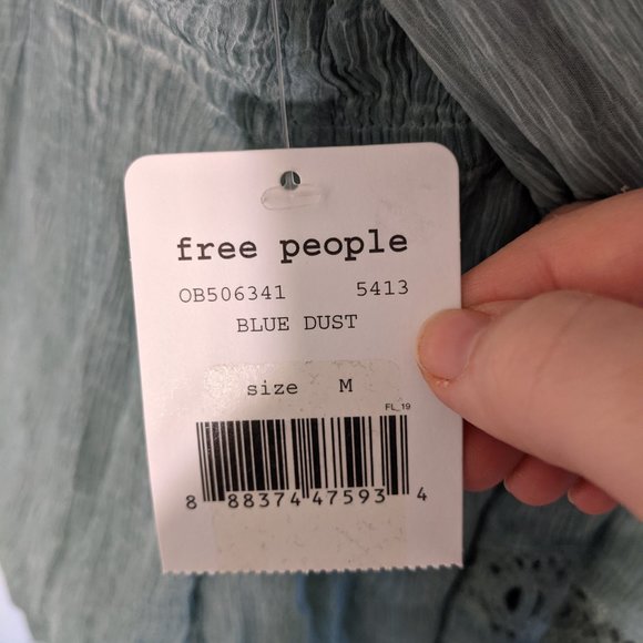 NWW Free People Powder Blue Flowing Top - w tags! - Picture 5 of 8